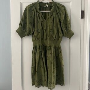 Roller Rabbit Astra Eyelet Fiorella Dress - Olive